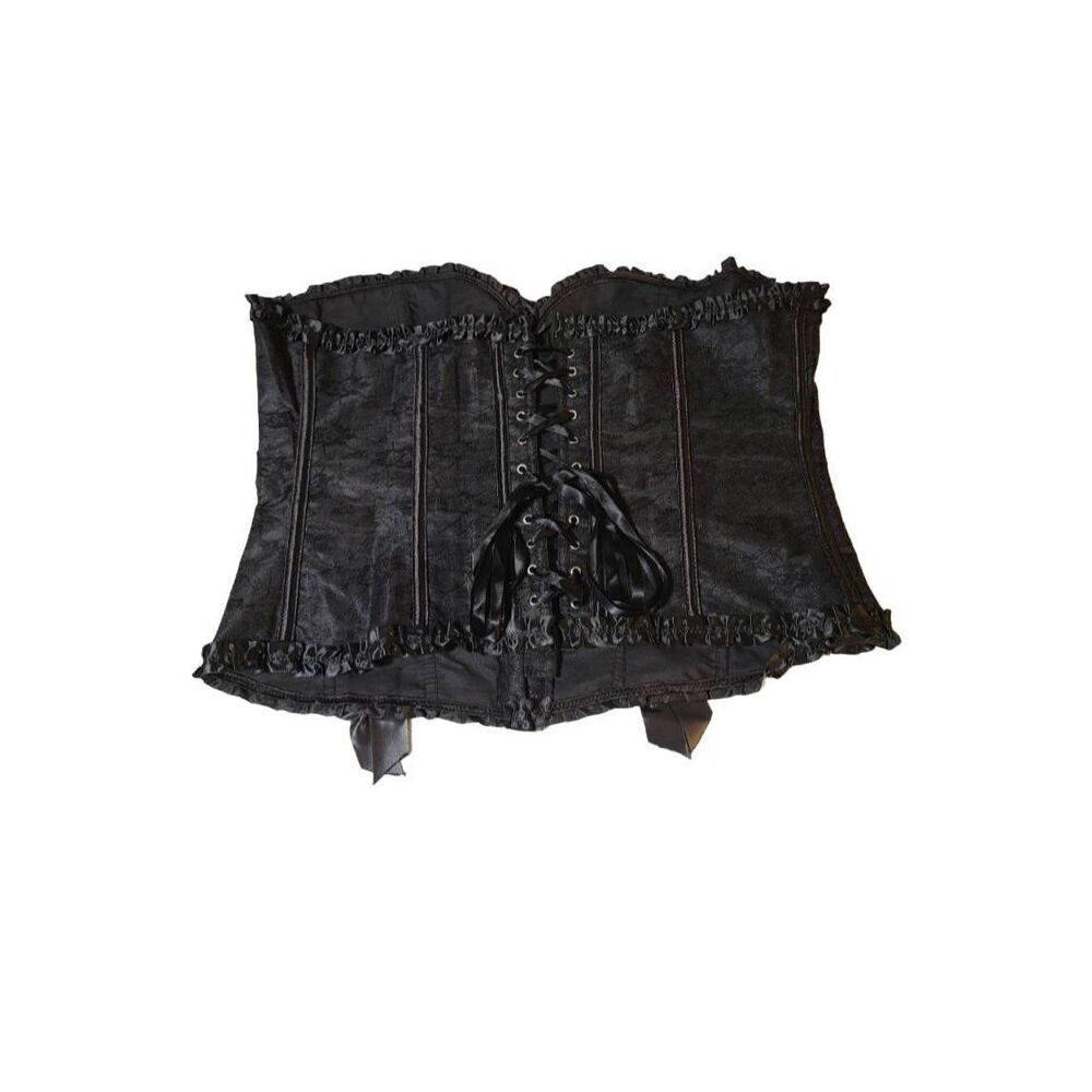 Women's black floral lacing bustier corset top size 5XL